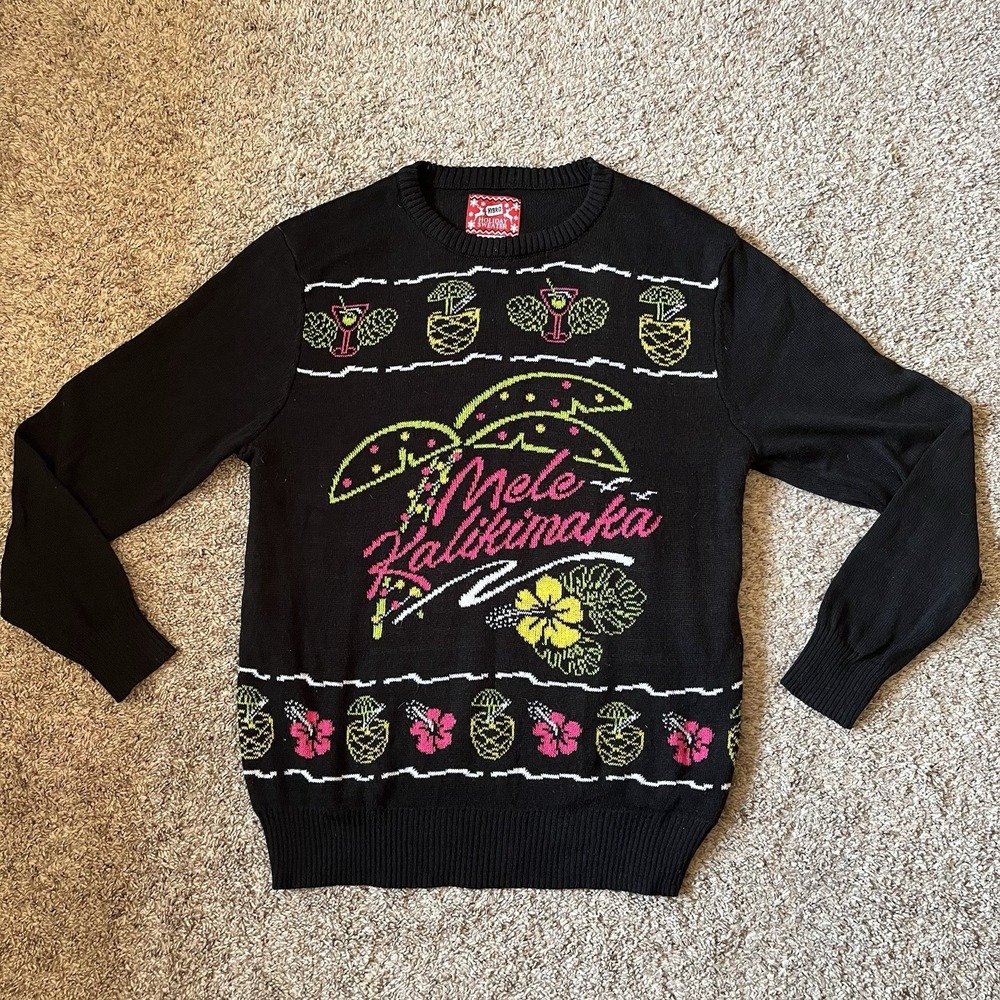 Mele Kalikimaka Sweater Women's L Christmas Holiday Hawaiian Xmas Tropical